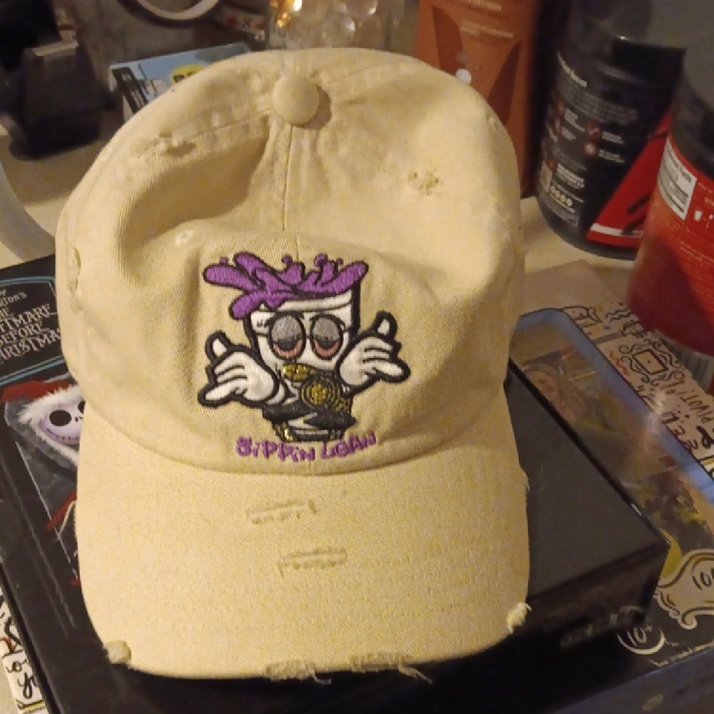 Stylish Cream Kids Cap with Purple Accent